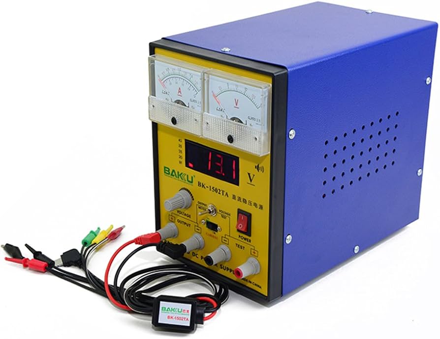 Bakú bk-1502ta DC fuente de alimentación 15 V 2 A – Variable Ajustable Regulado Equipo de precisión digital con visualización LED para teléfonos celulares Vikingotek