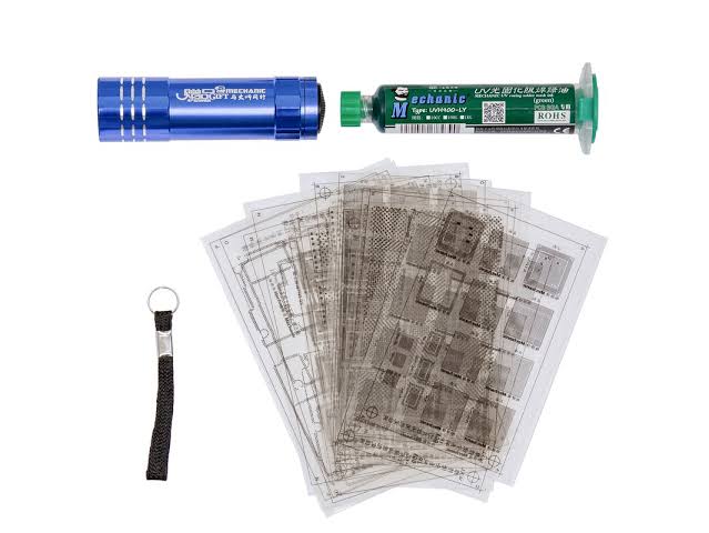 Kit Reparación Mechanic S1512 Mascarilla Uv Stencil y Lampara Uv Vikingotek